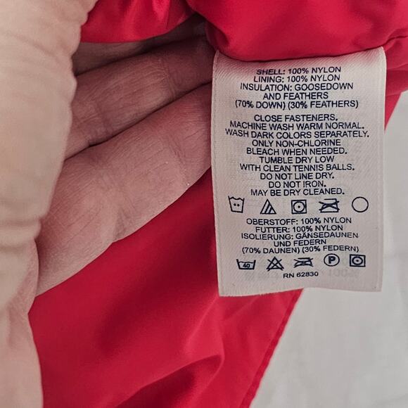 Lands' End Girl's Puffer Vest Size Large Pink Snap Up with Pockets Goose Down - Picture 8 of 8